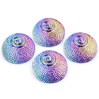 5pcs alloy rainbow color circular sea thread charms pendant accessories for jewelry making earring necklace metal bulk wholesale