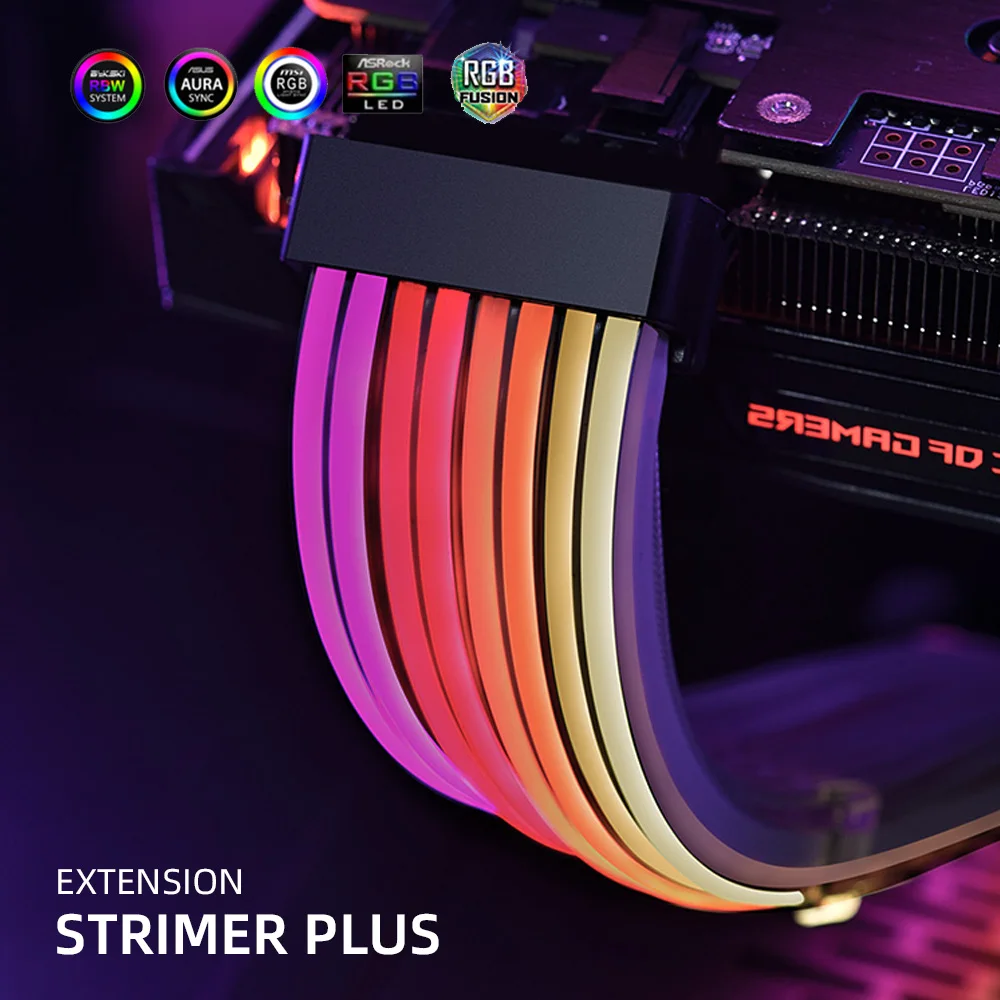 

LIAN LI Strimer Plus GPU A-RGB Удлинительный кабель тройной 8PIN удлинитель для материнской платы провод 24PIN MOBO Lianli линия освещения PC MOD 5В