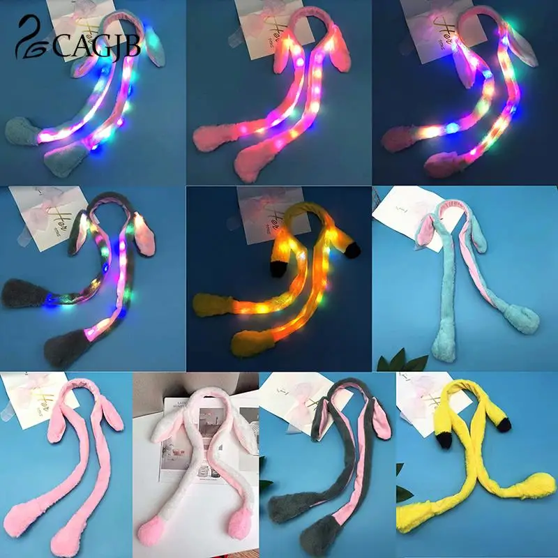 

1Pcs Cute Glow Rabbit Ear Hat Headband Sweet Can Moving Bunny Ears Plush Toy Hair Hoop Hair Accessories