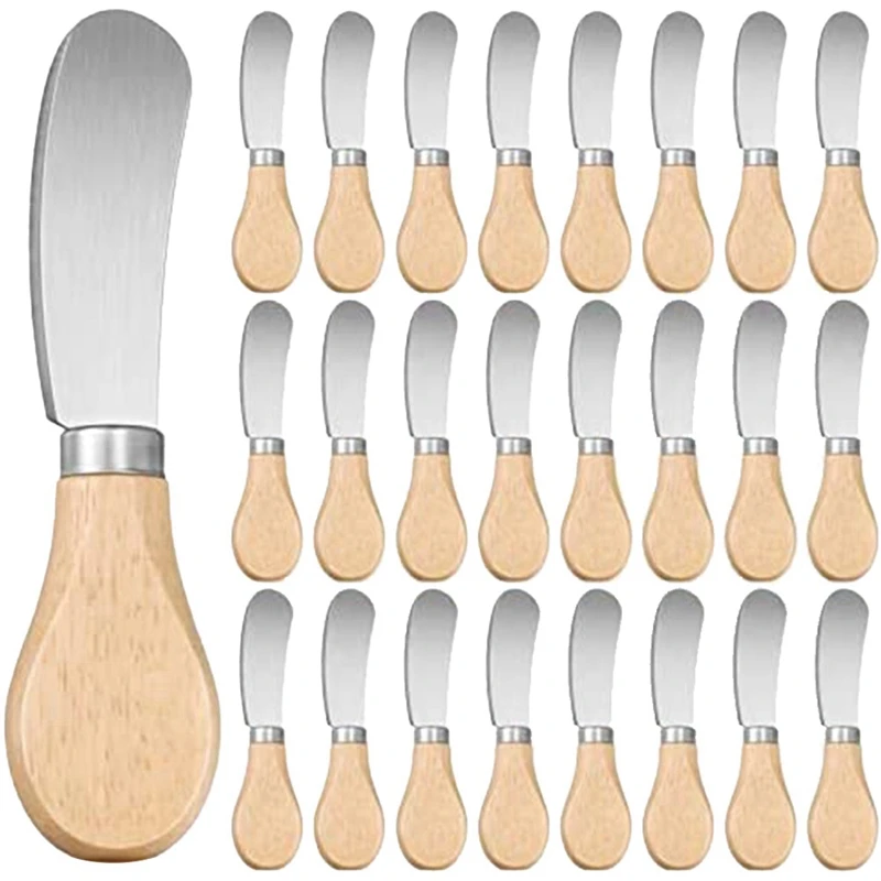 

Cheese Spreader Knives Stainless Steel Butters Spreader With Bamboo Handle Butters Knives Small Cheese Knives