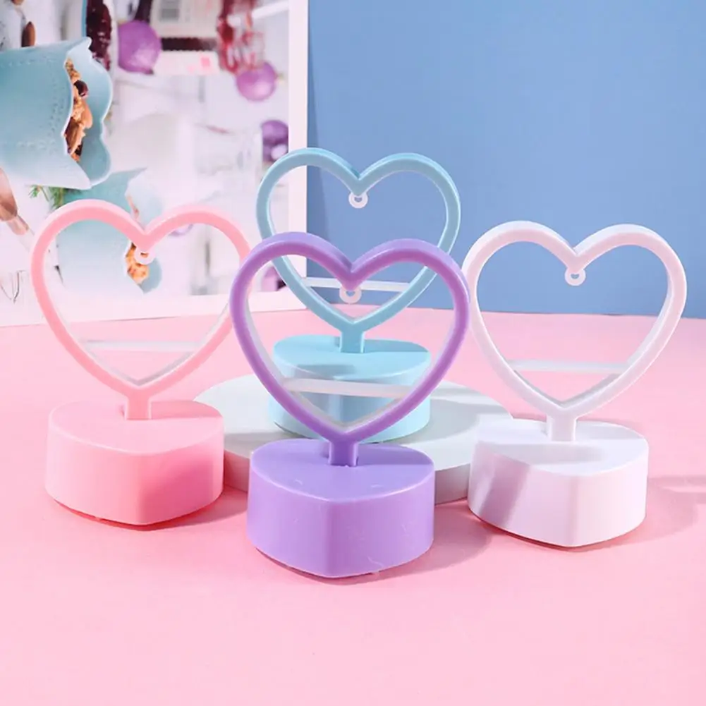 

LED Night Lamp Creative Shape Flicker Free Non-Glaring Eye Protection Battery-operated Round Heart DIY Night Lamp Table LED Ligh