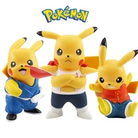 new pokemon pikachu cos anime figures pvc cool action doll room decoration collection kawaii model toy childrens birthday gift