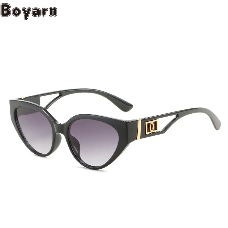 

Boyarn New Cat Eye Sunglasses Steampunk Personality Hollow Out Fashion Shades Same Glasses Street Shot Ins Sunglasses