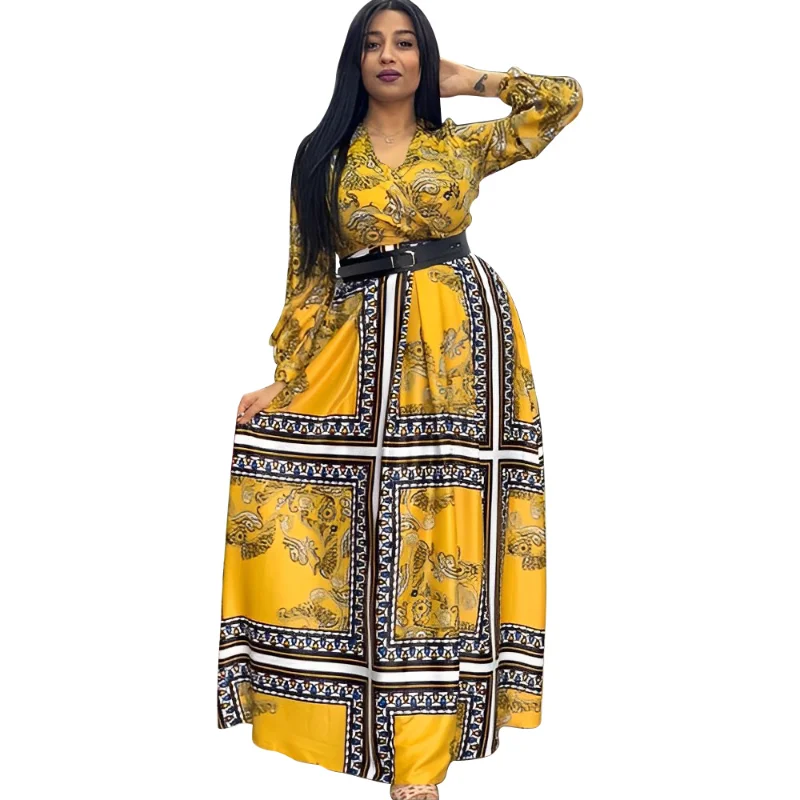 

African Dresses For Women Print Maxi Dress Dashiki Patchwork Pleated African Clothes Big Size Africa Clothing Christmas Robe