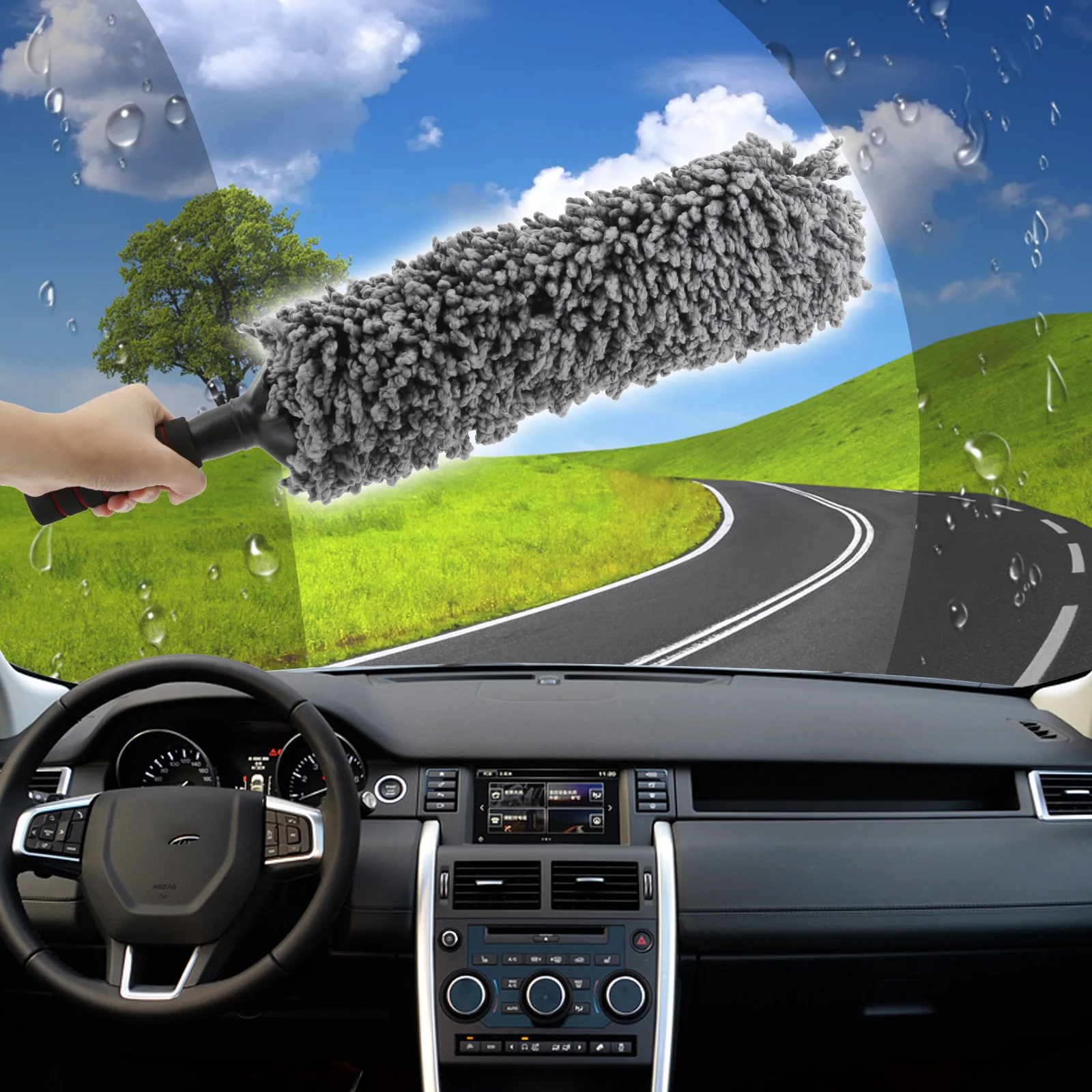 

Car Duster Brush Auto Dirt Polishing Pad Adjustable Microfiber Cleaner Washing Tool for Home Office Vehicle Care Detailing Mop