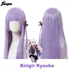 Синтетический парик Ebingoo Danganronpa Kirigir Kyouko, парики для косплея с фиолетовой оплеткой, конский хвост, длинные прямые волосы 100 см