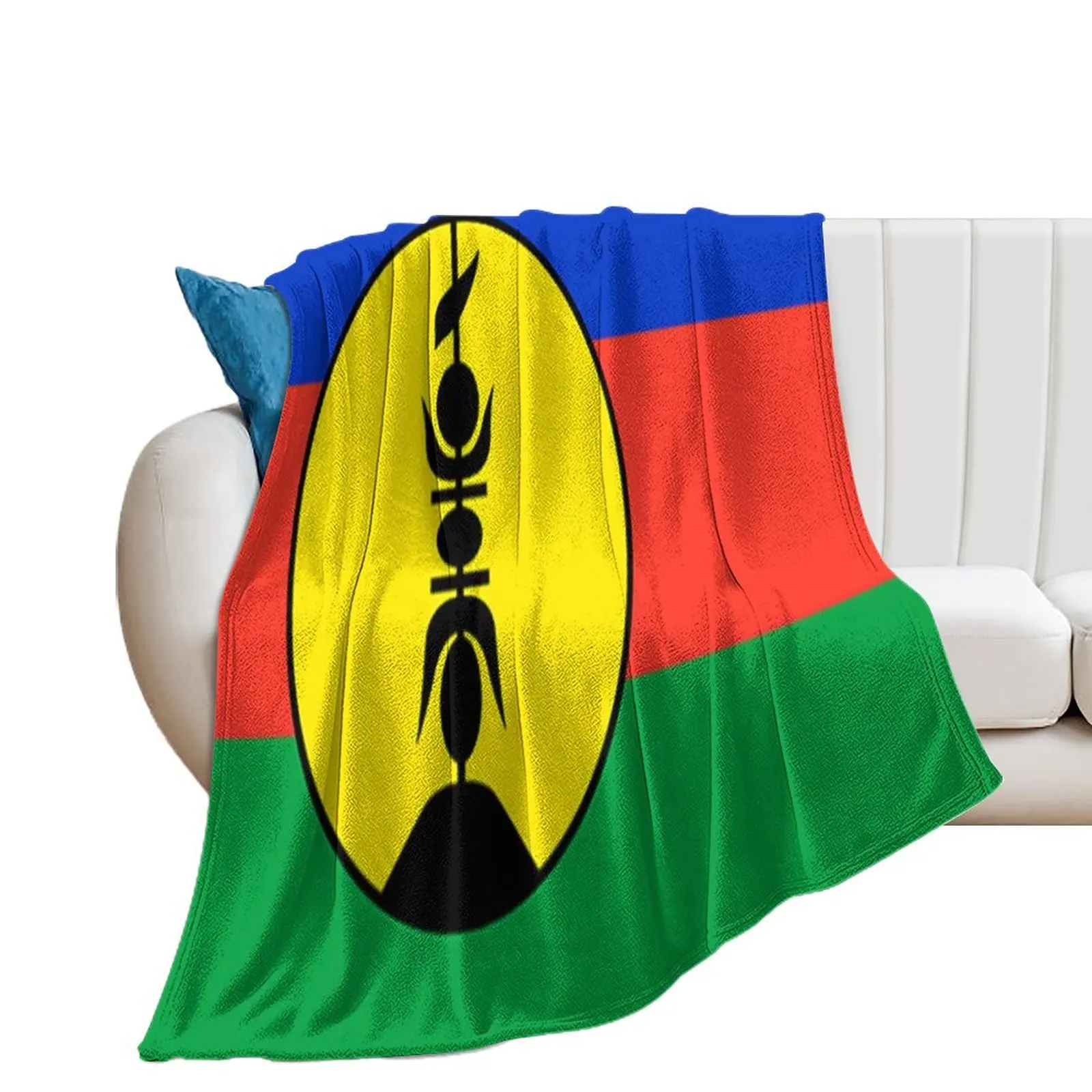 Декоративное одеяло с изображением флага Канаки/Новой Каледонии кровати