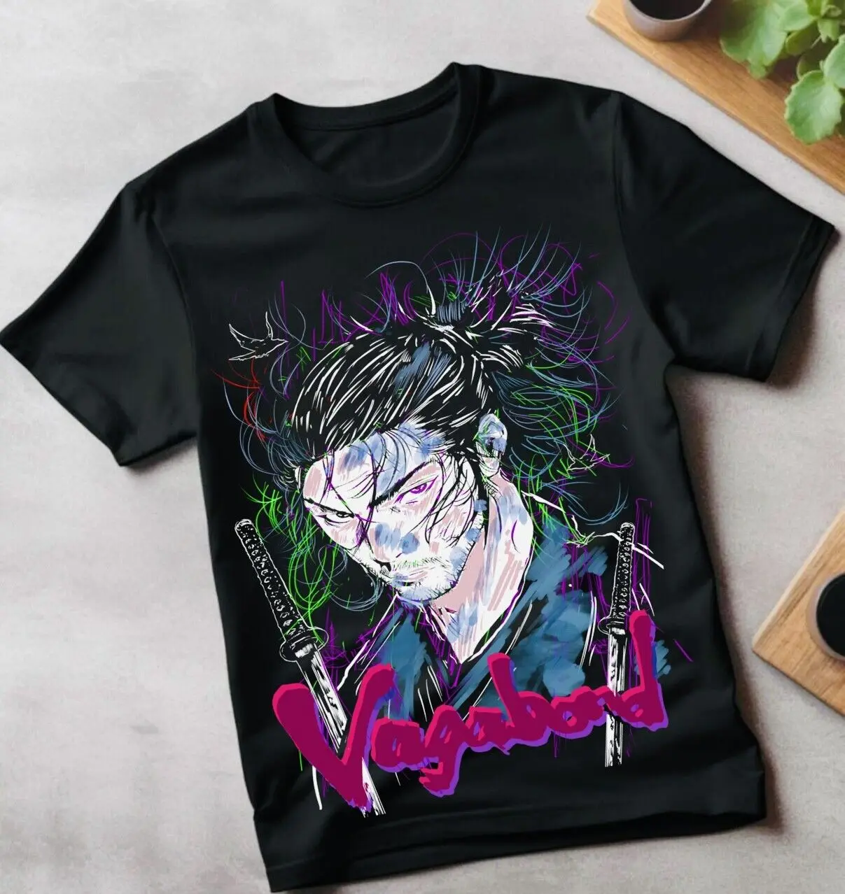 Винтажная футболка с Самураем Мусаси Миямото Вагабонд