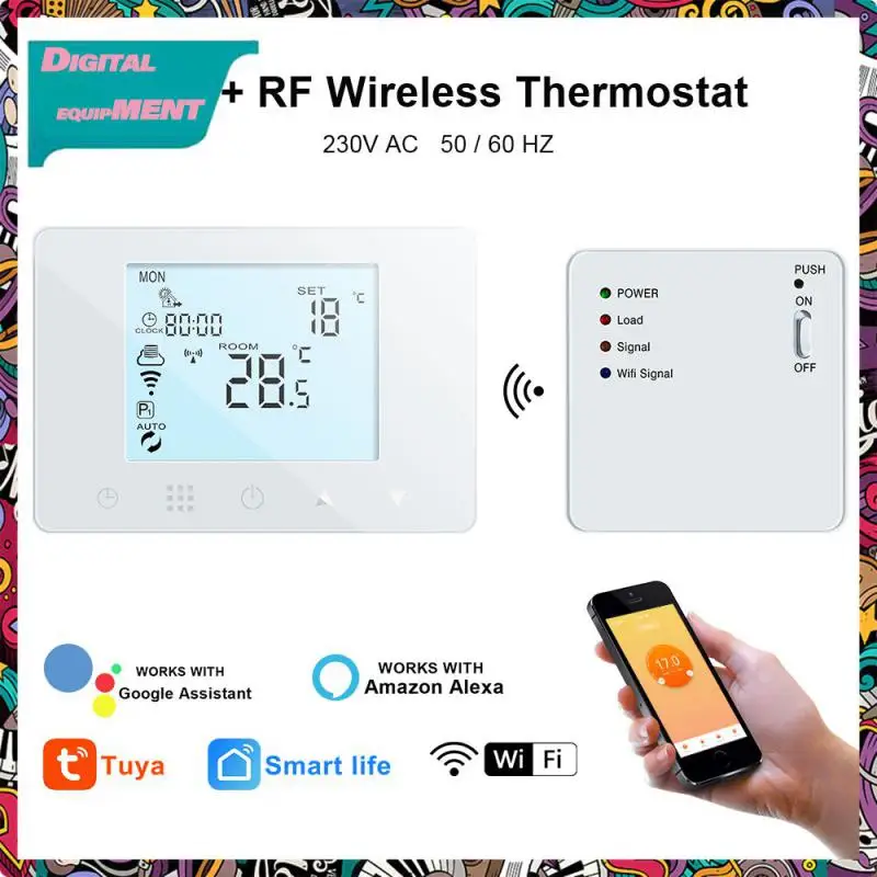 

For Floor Heating Electric Gas Wall Thermostat Wireless Ntc Temperature Sensor Work With Alexa Google Home Lcd Display Wifi