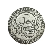 us hobo morgan silver half dollar kull zombie skeleton hand carved copy coins