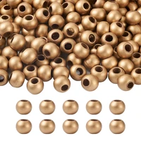 kissitty 200pcs gold color spray painted natural wooden beads large hole beads diy bracelets necklace beads for jewelry making