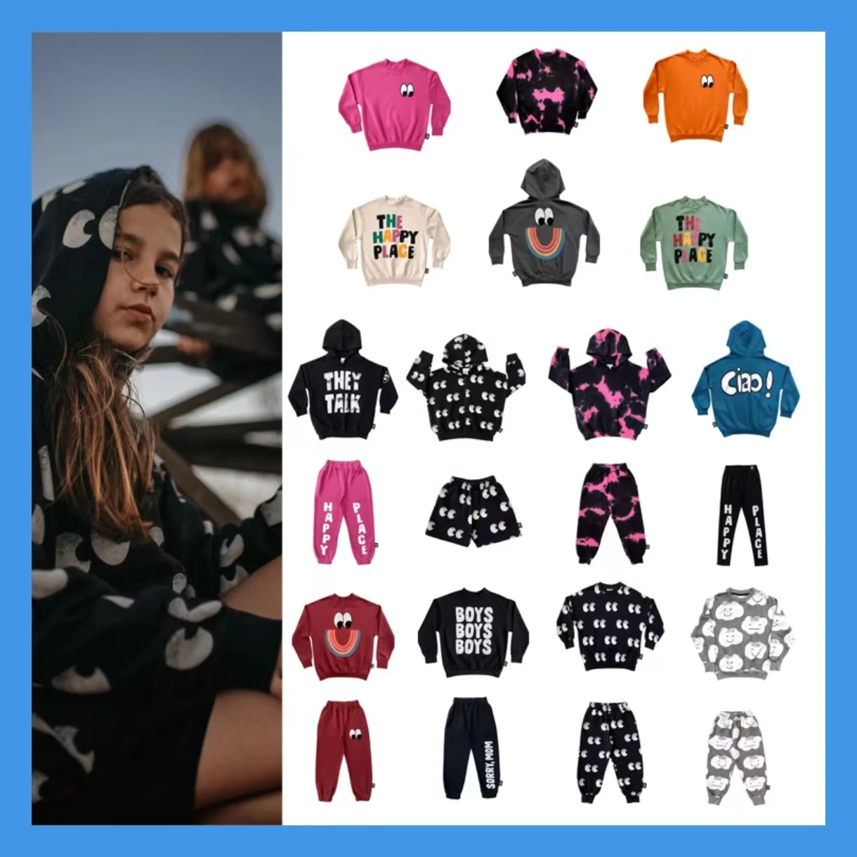 

Kids Boutique Clothes 2023 Autumn/Winter New LMH Children's Hoodies Sweater and Pants Set for Boys and Girls