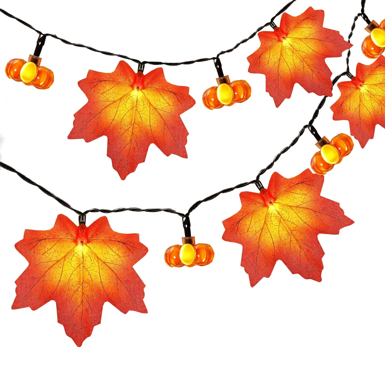 LED Maple Leaf Light String Halloween Thanksgiving Garden Party Decoration Lights halloween outdoor decorations decor