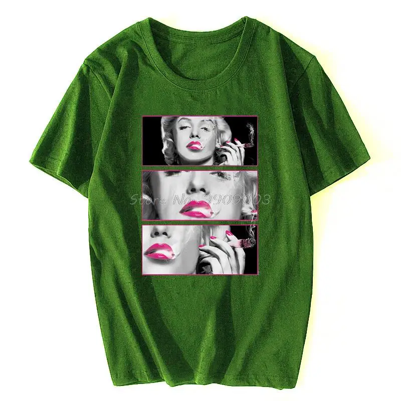 Пикантная популярная мужская футболка Мэрилин Монро с розовыми губами и