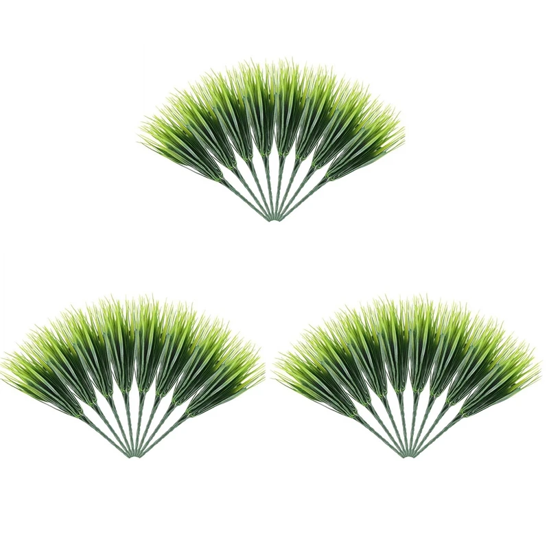 

AT14 24 Pcs Artificial Outdoor Plants, Fake Plastic Greenery Shrubs Wheat Grass Outdoor Window Box Verandah Hanging Planter