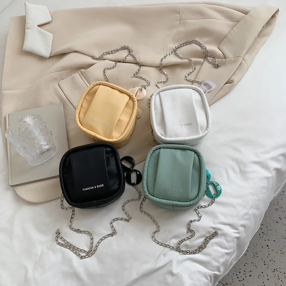 

Женские Сумки из искусственной кожи для покупок, однотонные квадратные Наплечные сумки, маленькие сумки через плечо с одним ремешком