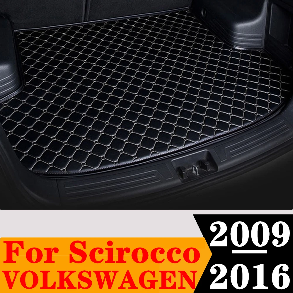 

Sinjayer, коврик для багажника автомобиля, Водонепроницаемый Автомобильный задний фонарь, плоская боковая подкладка для груза, подкладка для Volkswagen VW Scirocco 2009 2010-2016
