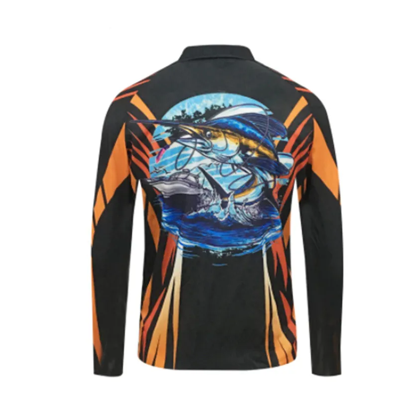 2022 New Design Men's Fishing Jerseys Anti-UV Fishing Clothing With Zipper Quick Drying Sun Protection Fishing Shirts enlarge