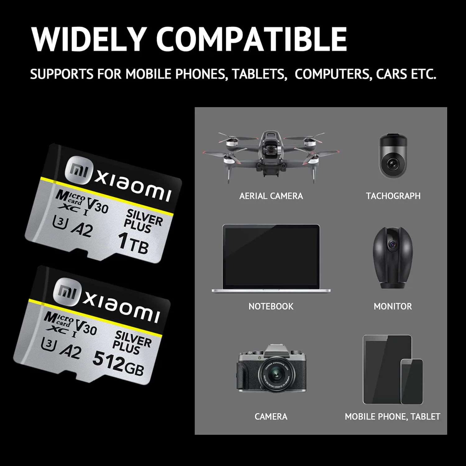 Xiaomi Ultra Micro Mini SD Card 1 ТБ 512 ГБ SD-карта памяти 128 256 A2 U3 V30 TF флэш-карты для телефона