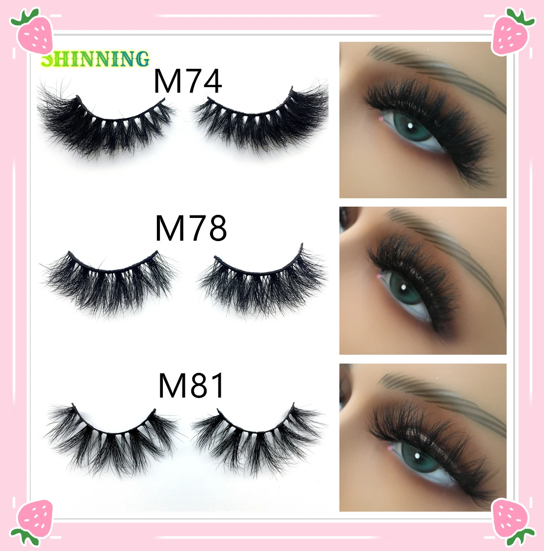 Блестящие 100% настоящие норковые полностью русские полоски ресницы лучшая модель