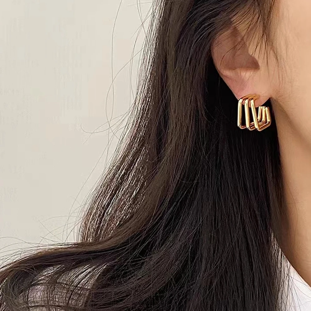 Модные висячие серьги из нержавеющей стали Hongtong для женщин 18-каратное