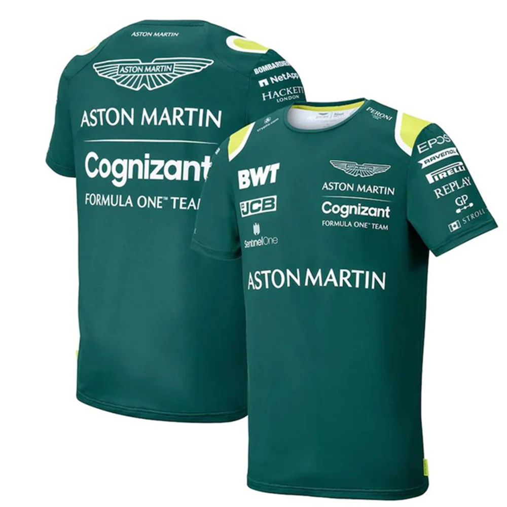 

Camiseta de manga corta para hombre y mujer, camisa transpirable con temática AMR22 del equipo Aston Martin de F1 Formula One, p