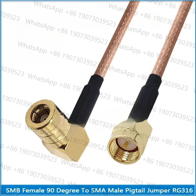 Фото SMA Male to SMB RCA MCX MMCX FME TS9 F TV Мужской Женский Прямоугольный 90-градусный коаксиальный тип Перемычка с косичкой RG316 Удлинительный кабель №1