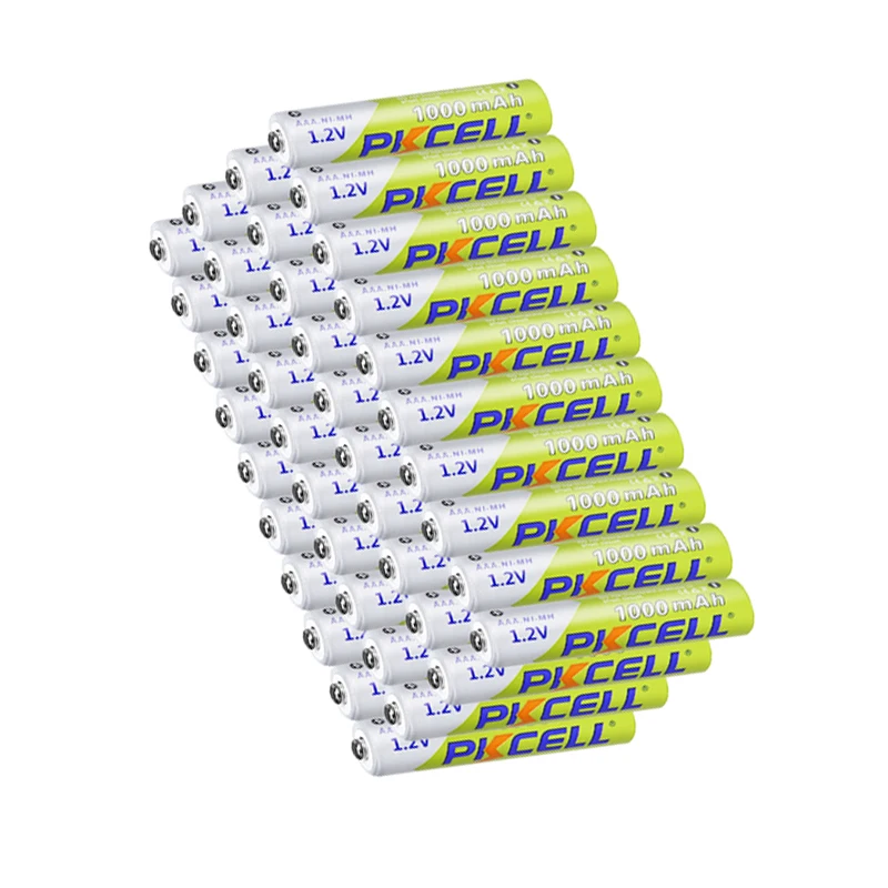 

40Pcs PKCELL AAA 1000mah NIMH Rechargeable Battery 3A 1.2V Batteries for Remote Control Toys