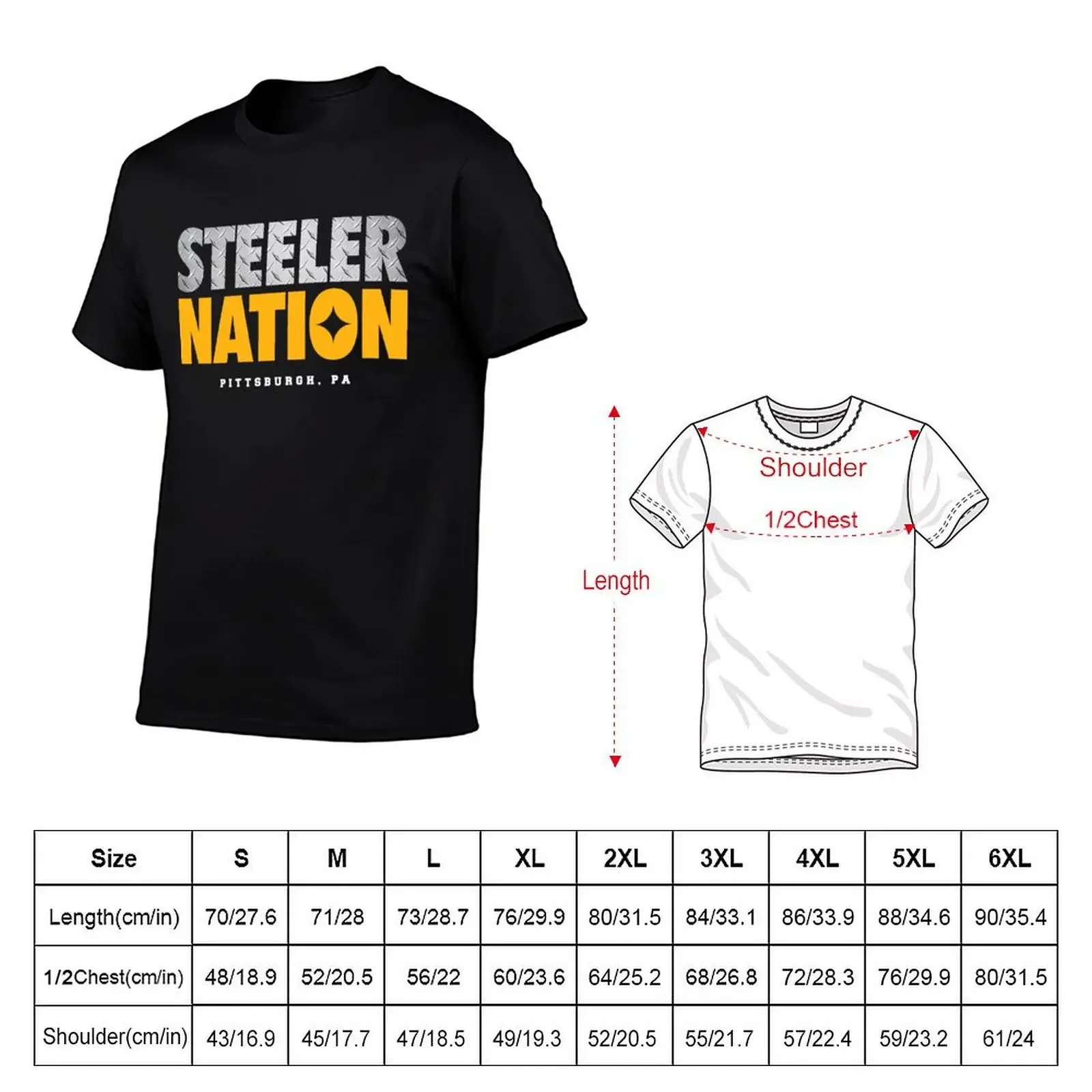 Футболка Steeler Nation одежда больших размеров корейские модные футболки большого
