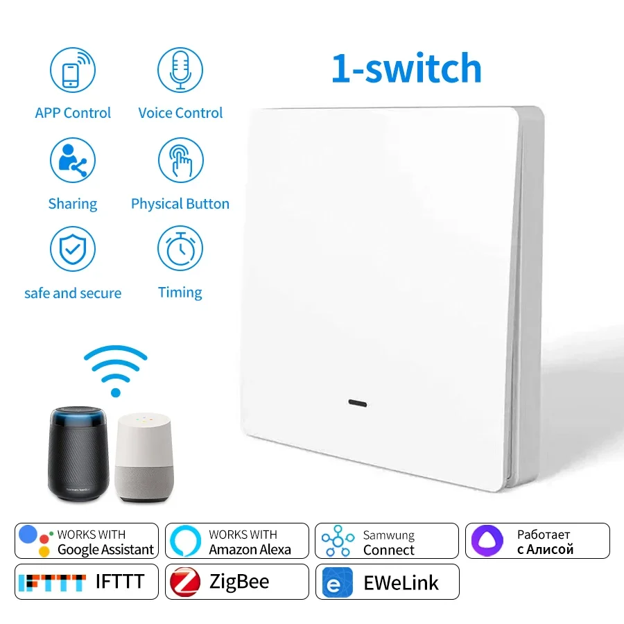 

GGBEE Беспроводной умный выключатель света ZigBee 1/2/3 Gang