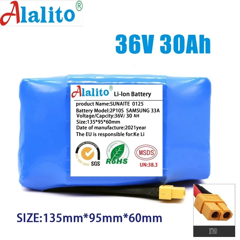 

100% Оригинальный литиевый аккумулятор 36 в 30 Ач 10s2p 36 В Аккумулятор 30000 мАч литий-ионный аккумулятор 42 В 30000 мАч скутер твист автомобильный аккумулятор