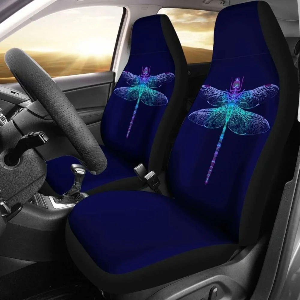 

Neon Dragonfly Car Seat Covers Pack of 2 Universal Front Seat Protective Cover