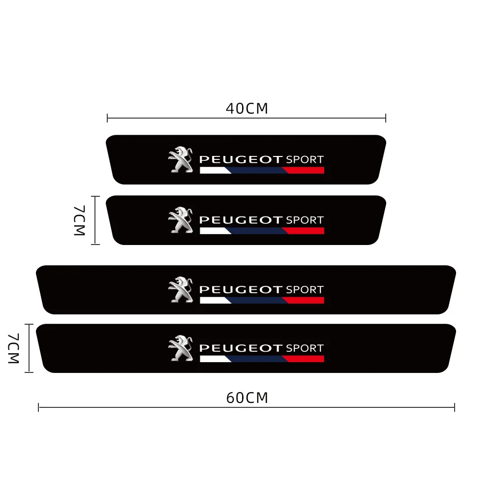 4 шт. для Peugeot Sport 3D автомобильный Стайлинг углеродное волокно протектор порога