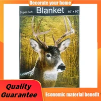 hunting buck deer in forest of trees soft fleece throw huggle blanket store throw blanket for sofa