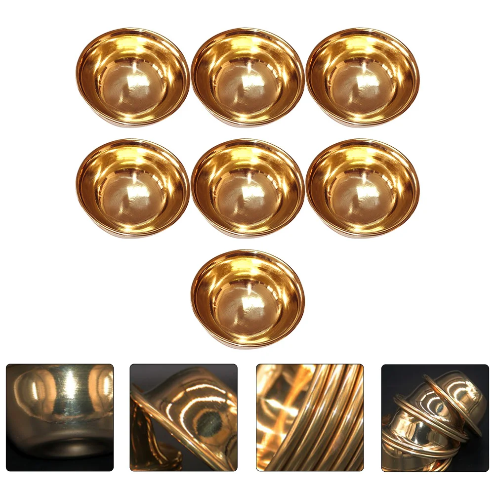 

7 Pcs Stainless Steel Container Copper Altar Cup Water Yoga Supplies Offering Cups Key Accessories Drinking