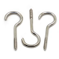 1 14 nickel plated carbon steel light hook ring question mark hooks sheep eye hook screws wood self tapping screw hooking