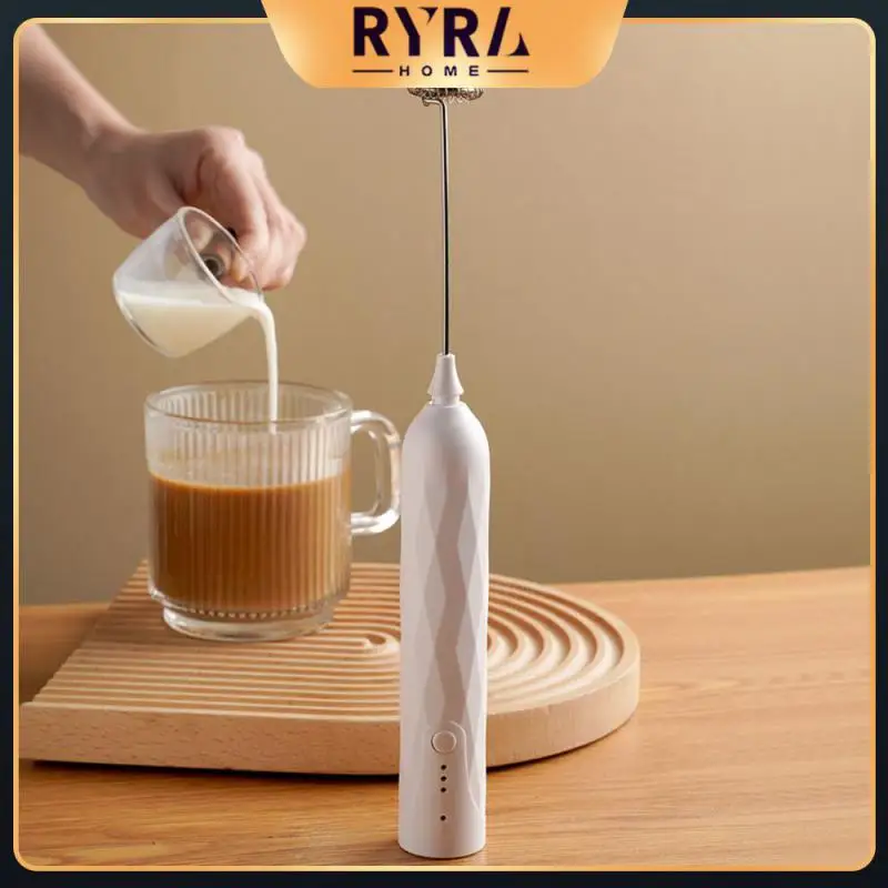 

Creative Egg Beater Milk Foamer Frother Usb Rechargeable Small Agitator Kitchen Accessories Wireless Mixer Whisk Coffee Milk Tea