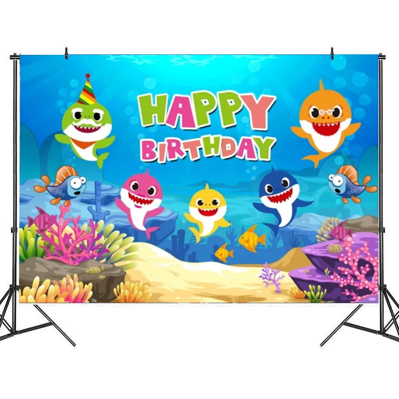 Детские праздничные фоны в виде акулы для вечеринки принадлежности праздничного