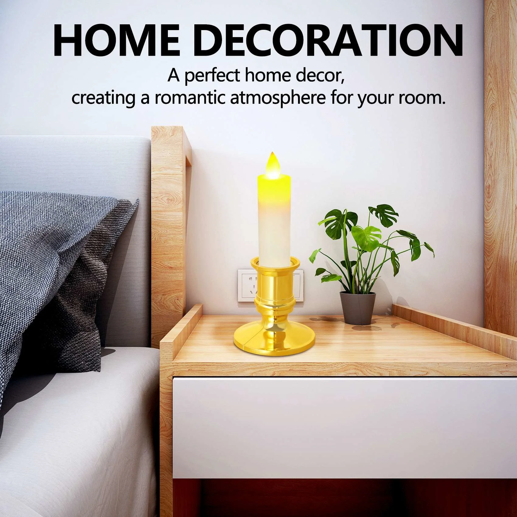 

10X Gold Pillar Candle Base Taper Candle Holder Candlestick Christmas Party Decor