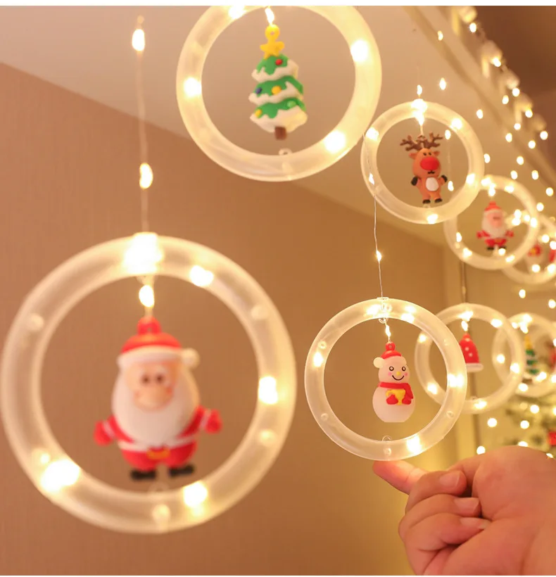LED Holiday Light Santa Claus Snowman Christmas Decorations for Home 2022 String Lights Ornaments New Year Navidad GL159