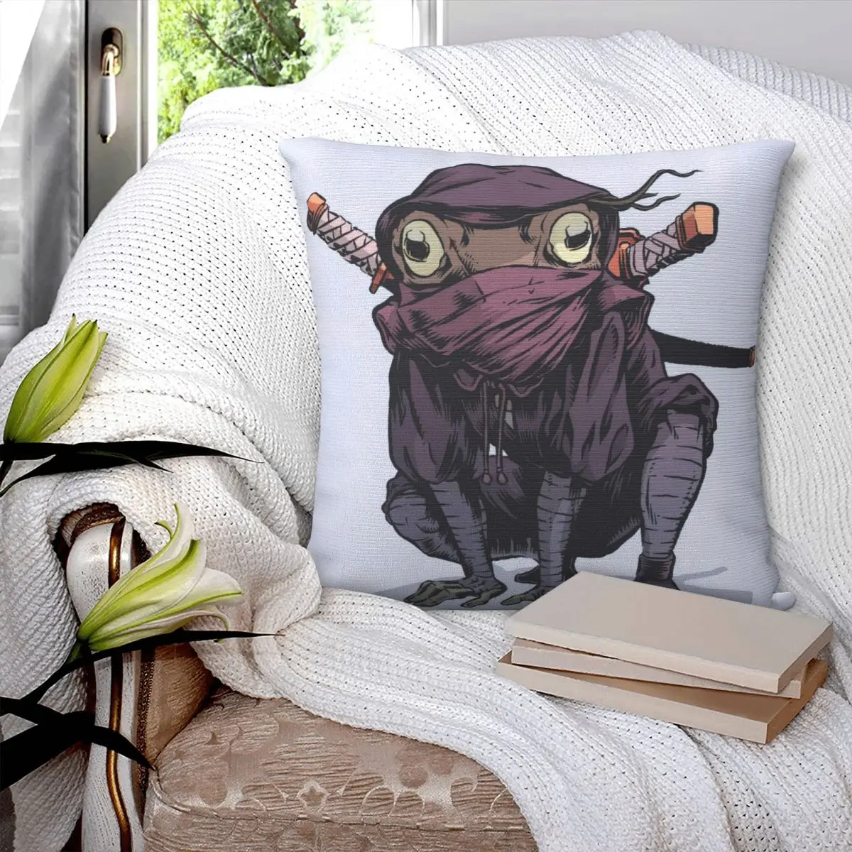 

Samurai Frogs Pillowcase Printed Cushion Cover Sofa Waist Pillow Pillow Cover