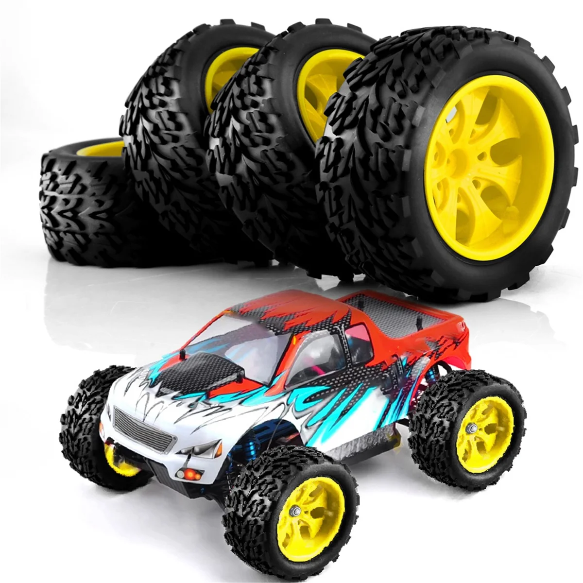 4 шт. 118 мм 1/10 RC Monster Truck Buggy шины для колес пенопластовые вставки 12 шестигранные Traxxas