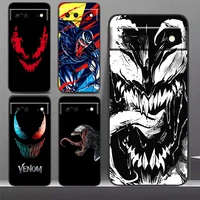 marvel venom dark hero phone case for google pixel 7 6 pro 6a 5a 5 4 4a xl 5g black shockproof silicone tpu cover