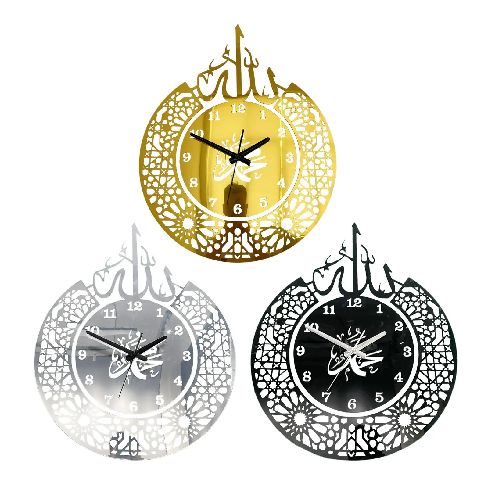 

DIY Wall Clock Style Eid Wall Clock Acrylic Festival Decoration Clock Ramadan Home Decorative Ornament Wall Clock