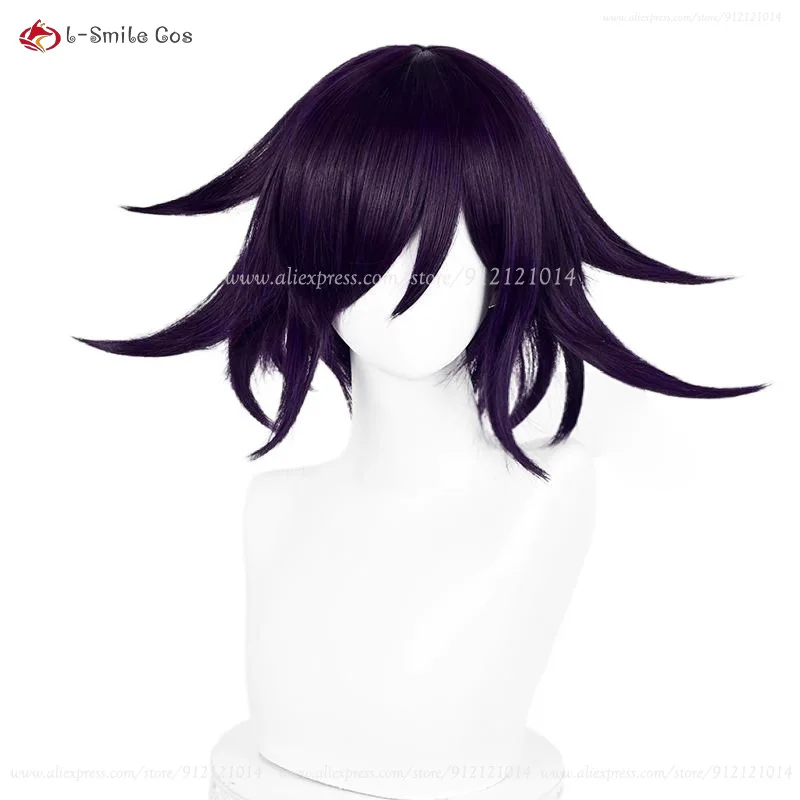 Аниме Кочи Ома Косплей Парик 35 см Короткие Фиолетовые Черные Парики Термостойкие