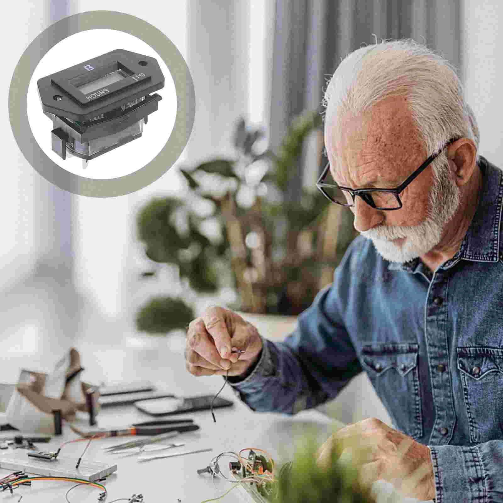 

4 .5-60V Compressor Accessories Marine Hour Meter Digital Timers Digital Engine Timer Device Tach Hour Meter Tractor Accessories