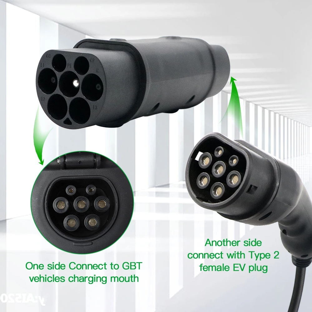 Дешево Адаптер для электромобилей типа 2, используемый для стандартных китайских транспортных средств, заряжающий одну сторону для автомобилей ти...