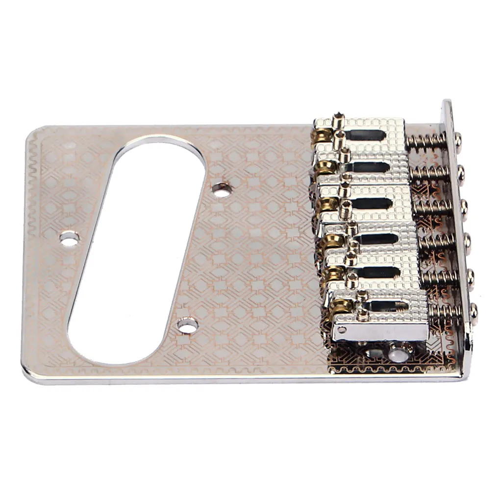 

Guitar Saddle Bridge 6 String Hardtail Knurling Ashtray with Screws Adjustable Metal Basses Instrument Accessories