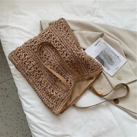 womens bags 2022 woven bags womens bags fashion one shoulder underarm bags personality simple straw bags hand satchels