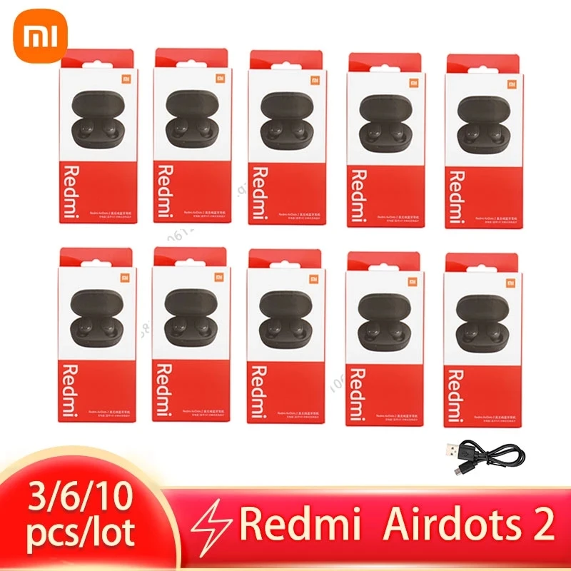 

3/5/10pcs The new Xiaomi Redmi Airdots 2 wireless Bluetooth headset sports microphone noise reduction headset at any time